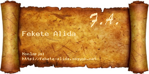 Fekete Alida névjegykártya
